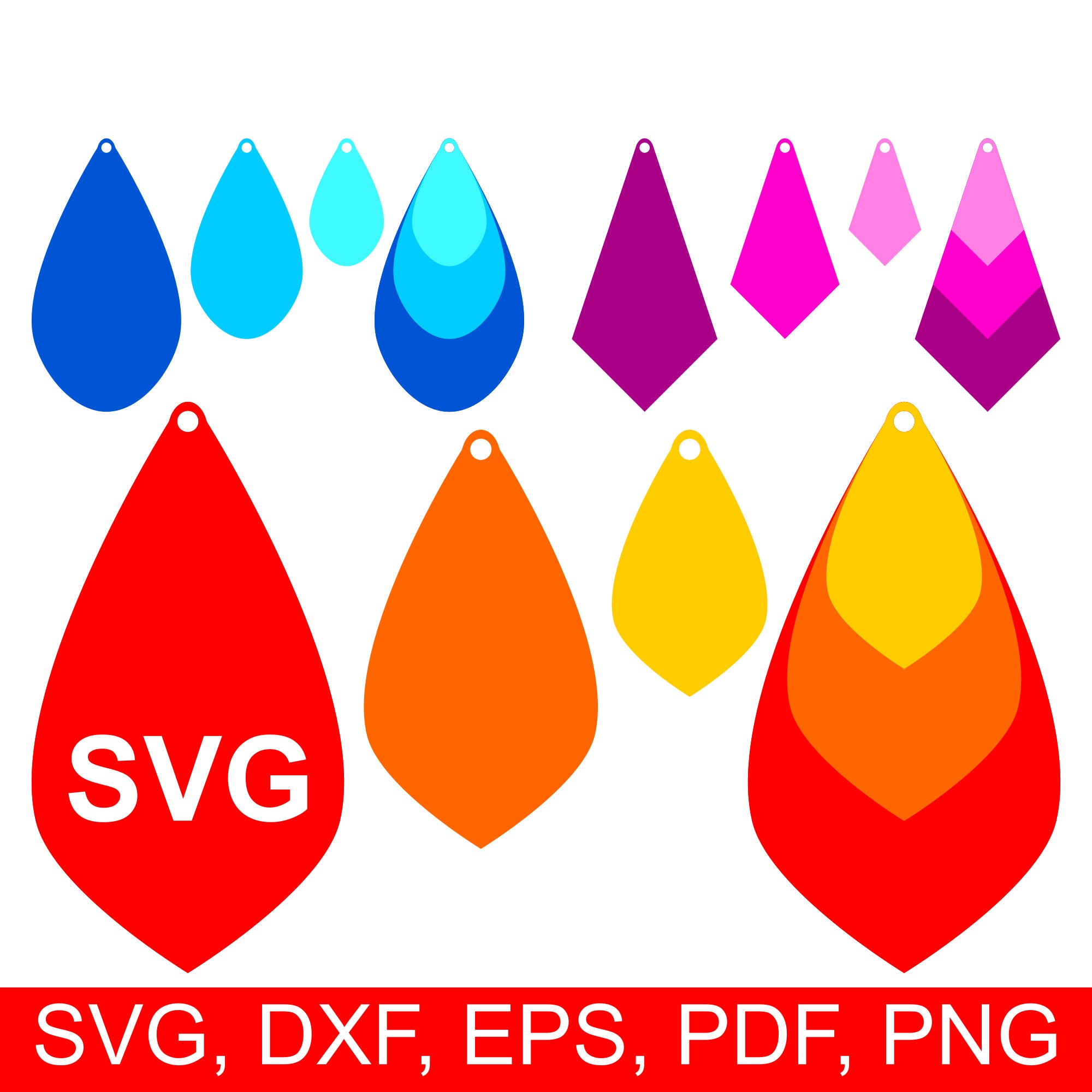 Download Stacked Earrings SVG Cut Files Diamond Earrings SVG files
