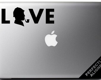 Vinyl Decal - Sherlock Holmes LOVE Decal for Macbook, Laptops, Cars, etc...