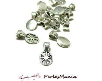 BAILS A paste form oval with pattern S1121844 Antique silver color metal