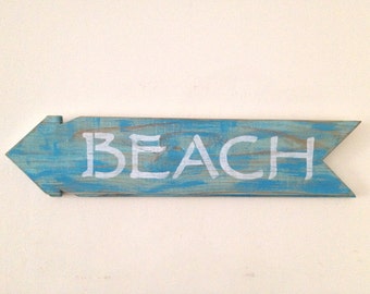 Rustic BEACH Sign Made out of Reclaimed Tongue and Groove Wood