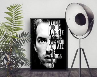 Coldplay Art Print - Coldplay Yellow - Coldplay Lyrics - Coldplay Poster - Song Lyrics - Custom Lyrics Art - Chris Martin - Wall Art