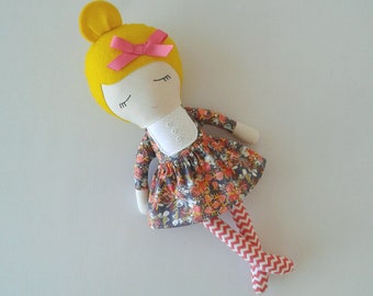 Fabric Doll with Blond Hair