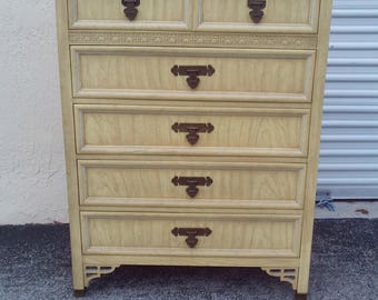 on hold Vintage Mid Century Shangri La Tall Dresser For Dixie Furniture