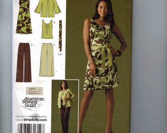 Womens Sewing Pattern Simplicity 2938 Misses Dress or Top Pants Jacket Plus Size 20W-28W Bust 42 44 46 50 UNCUT