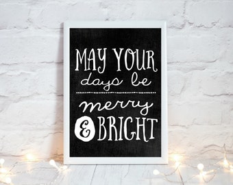 Chalkboard Christmas Sign, Christmas Chalkboard Print, Winter Holiday Sign, Festive Home Decor, Rustic Christmas Decor, Xmas Decoration