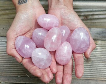 Rose Quartz UnDrilled Yoni Eggs, Kegel Exercise, After Birth Care, PMS, Menopause, Medium Sized, Natural Self Healing, Self Love.