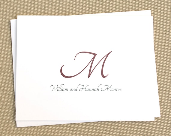 Personalized Folded Stationery Note Cards With Names And