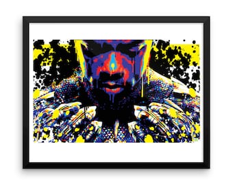 Framed Black Panther Pop Home Decor Wall Art Print