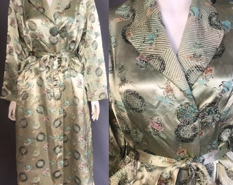 1940s oriental brocade dressing gown robe