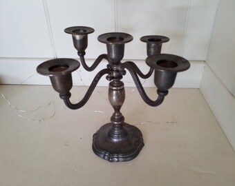 Vintage Silver Plate Candelabra Four Arm Five Candle