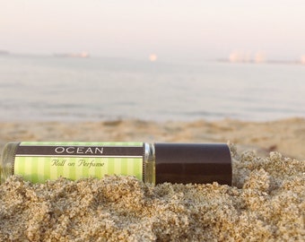Mother's Day Gift // OCEAN scented Roll on Perfume // Clean fragrance that's great for men and women || stainless steel tip