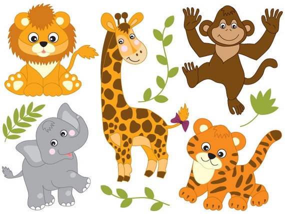 Download Safari Animals Clipart Digital Vector Safari Animals Lion