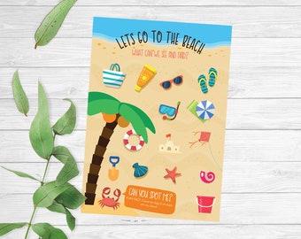 Beach Scavenger Hunt, Kids activities, printable kids activities, Montessori, summer printable, quiet book, montessori toys, busy board