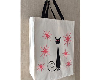 Oops, Mistakes Were Made, Black Cat, Canvas Bag, Reusable Grocery Bag, Siamese Cat, Eco Friendly Bag, Reusable Bag, Shopping Bag