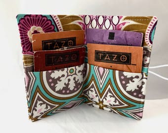 Tea Wallet - Tea Bag Wallet - Tea Bag Case Tea Bag Holder - Tea Holder - Tea Bag Cozy - Tea Bag Organizer - Joel Dewberry Aurora in Dijon