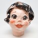 Vintage Paper Mache Doll Head, Hand Made, Hand Painted, Girl Puppet