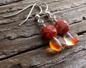 Mexican Fire Opal Earrings