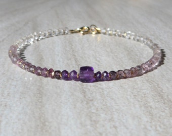 Amethyst Bracelet, Ombre Bracelet, Shaded Spinel Bracelet, Multi Spinel Bracelet, Gemstone Bracelet, Shaded Purple Bracelet
