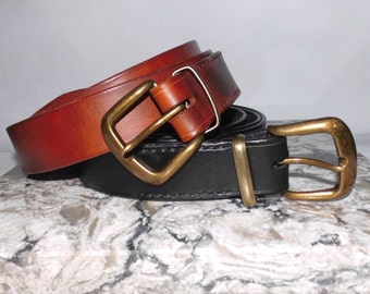 Leather Belt Custom Handmade 22" to extra long 66" Gift