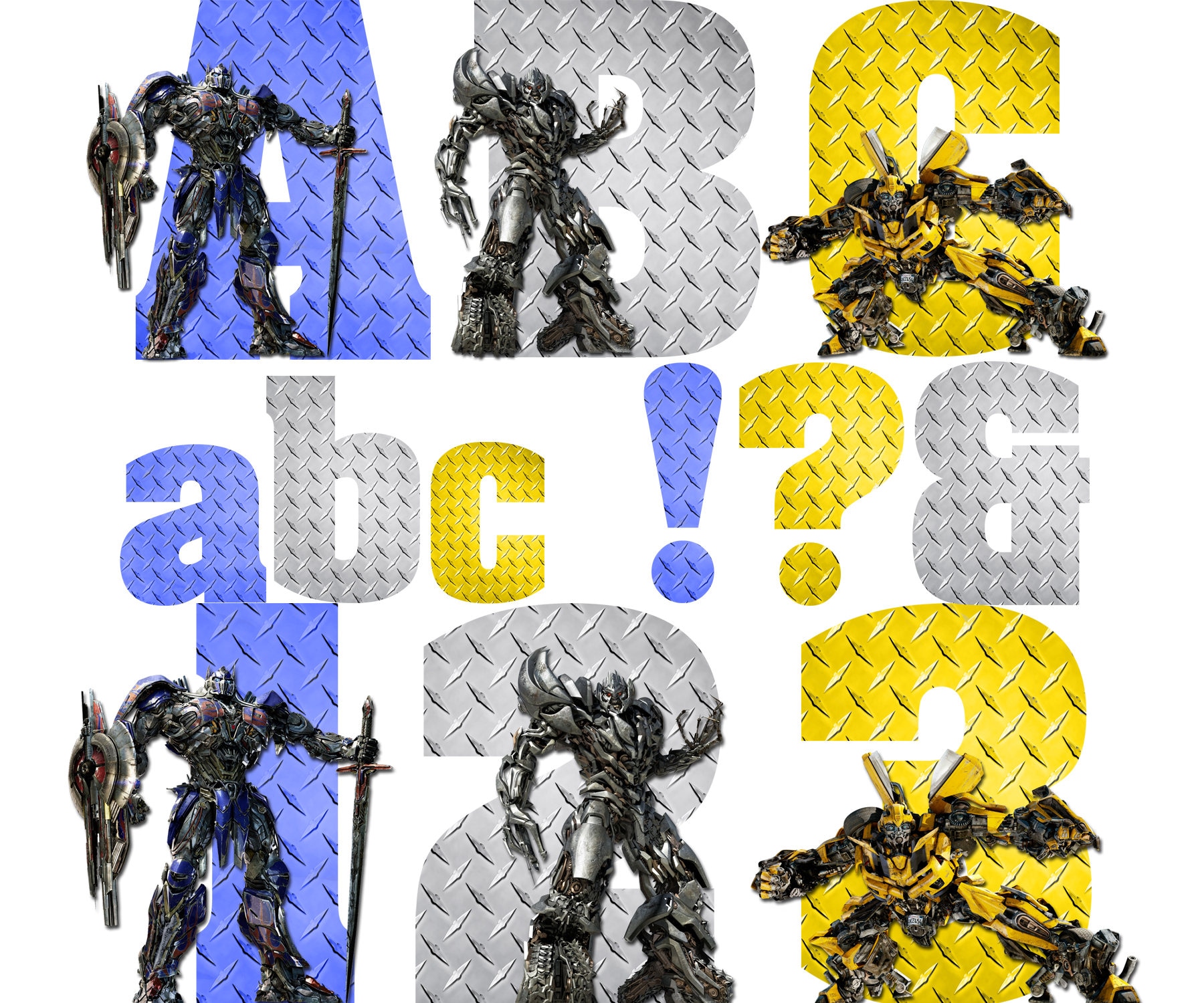 Transformers Alphabet Instant Download Digital Letters and