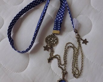 sautoir liberty et cabochon de verre