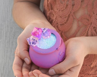 Magical Spell Pink Crystal Bath Bomb,Bath Bomb,Cauldron Bath Bomb,Surprise,Spell,Crystals,Bath Fizzy,harry potter bath bomb,Valentines,soap