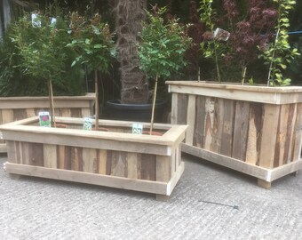 Garden planters made with 100% reclaimed timber