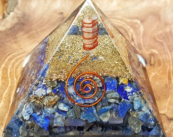 Lapis Lazuli Crystal Orgone Pyramid - 476