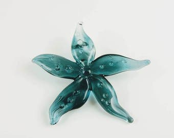 Sparkle Blue Starfish Pendant - Prima Donna Beads