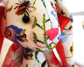 Peach Bunny Soft Toy called Honey