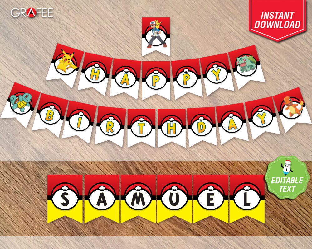 Pokemon Banner Pennants Pokemon Party Banner Pokemon