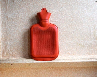 Vintage Soviet Era Red Rubber Hot Water Bottle