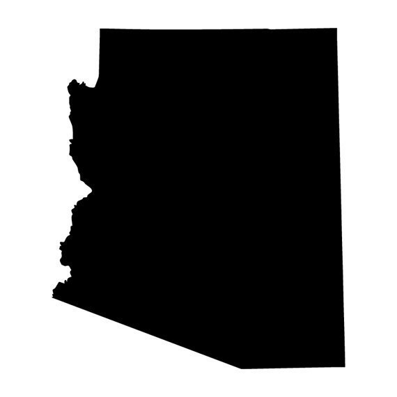 Arizona State Outline Die-Cut Decal Car Window Wall Bumper