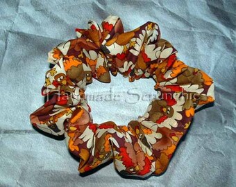Thanksgiving Hair Scrunchie, Seasonal Hair Tie, Fall/Autumn Holiday Ponytail Holder, Packed Turkey's