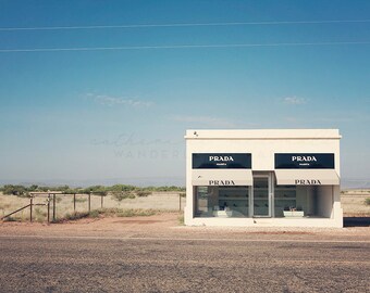 Prada Marfa Photography, Marfa Photograph, Texas Print, Bohemian Home Decor, Fashion Art, Pastel wall hanging, large poster size, Boho