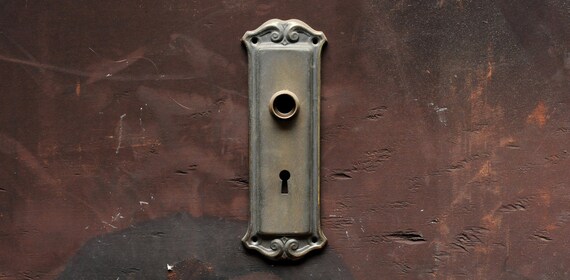 Antique Brass Door Plate Circa 1920's / Vintage Brass Door - Antique Brass Door Plate Circa 1920's / Vintage Brass Door