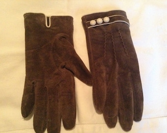 Faux suede gloves