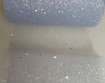 2 meters of tulle with silver glitter width 15 cm