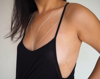 The Ultimate STERLING SILVER Harness Body Chain/ Dainty Sterling Silver Body Chain / Sterling Silver Body Chain / Body Chain/ Silver Jewelry