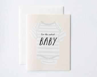 Baby Onesie Card, Baby Card, New Baby Card