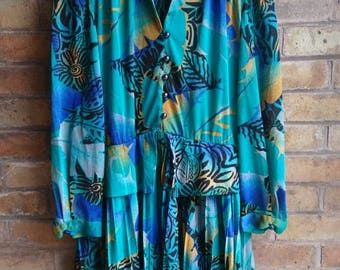 Vintage 80s multicoloured printed dress
