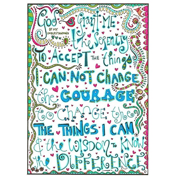 Serenity Prayer Coloring page download Adult coloring page