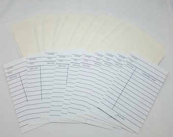 Library Cards With Self Adhesive Pockets (Set Of 10)