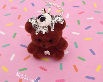 Chocolate Creme Cookie Bear Necklace
