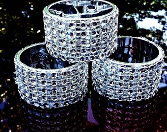 Bling Napkin rings | Affordable napkin holders | Budget-friendly Napkin holders | Rhinestone ribbon Napkin holders | 6pc bling napkin rings