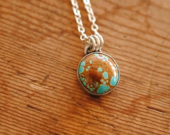 Number 8 Turquoise Pendant | Sterling Silver