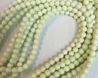 6MM rd beads Lime Green Crysophrase