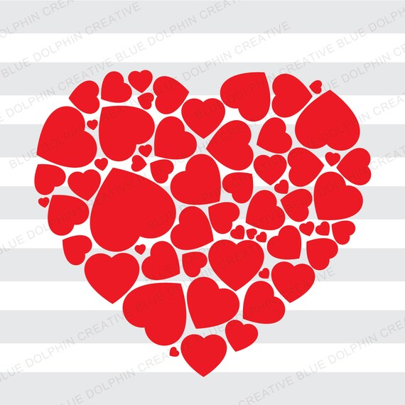 Download Heart made of Hearts SVG png pdf / love / Cricut Silhouette