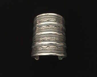 RARE İslamic Turkmen-ersary tribal silver cuff bracelet (Arm-band) for hand-writing