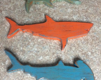 Wooden Sharks (Set of 3)